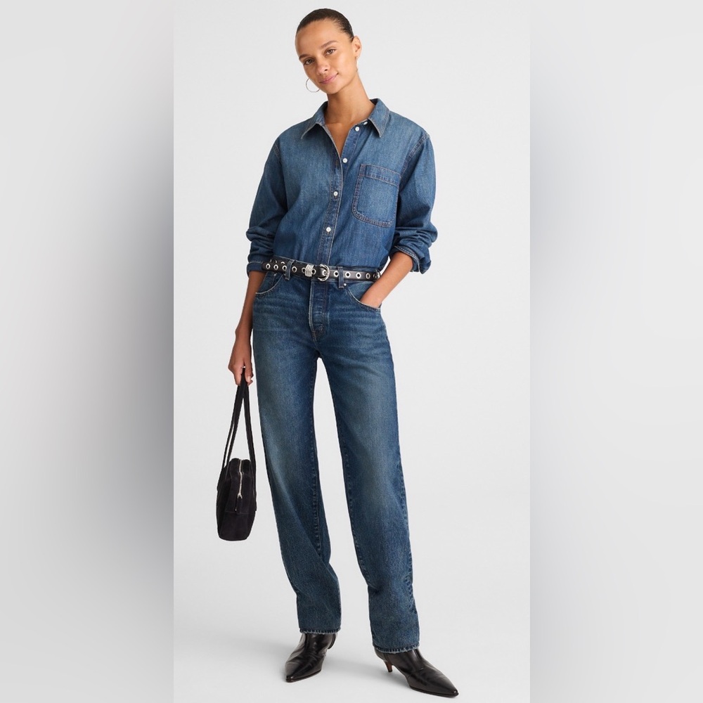 Madewell The Dean Easy Straight Jeans in Greendale Wash